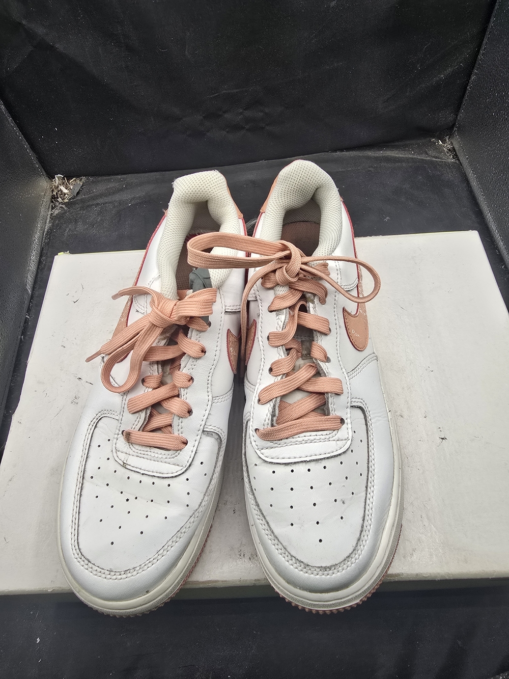 Nike Kids White and Peach Sneakers